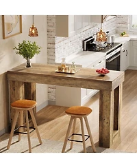 Tribesigns 63" Counter Height Bar Table, Wooden High Top