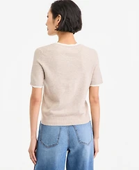 On 34th Women's Short-Sleeve Scallop-Trim Sweater, Macy's Exclusive