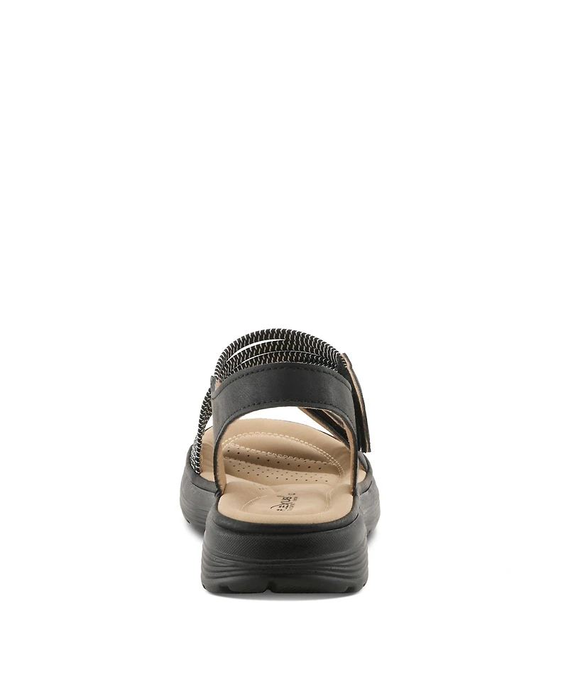 Flexus Women's Abie Strappy Sandal with Cushioned Leather Insole