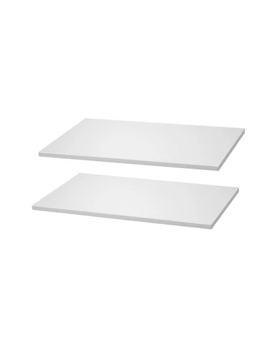 Slickblue 2 Pack Wooden Melamine Shelves, Replacement Cabinet Shelf Boards for Closet Organization