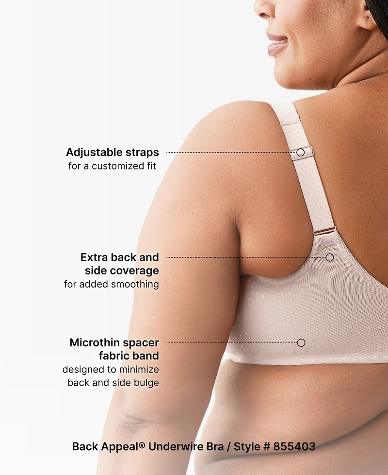 Wacoal Plus Back Appeal H-k Cup Underwire Bra 855403