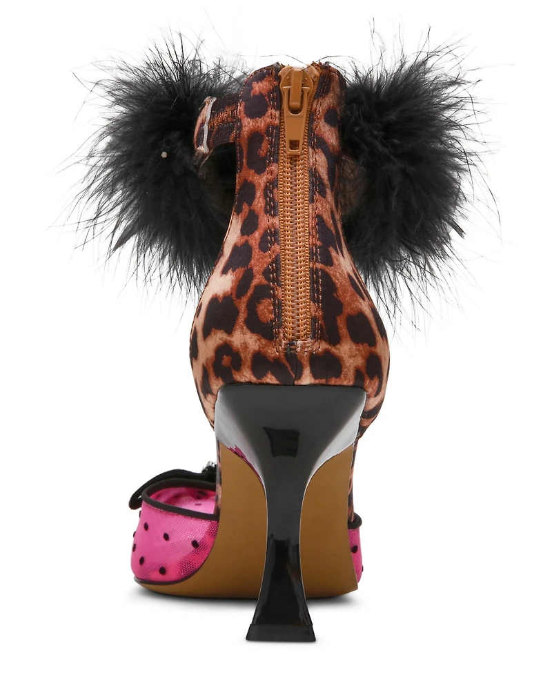Betsey Johnson Women's Cherie Feathered Slip-On Pumps