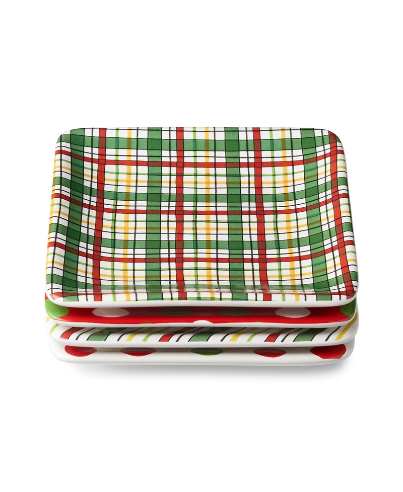 Certified International Santa Delight Canape Plates, Set of 4