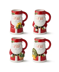 Certified International Santa Delight 3D Mugs, Set of 4