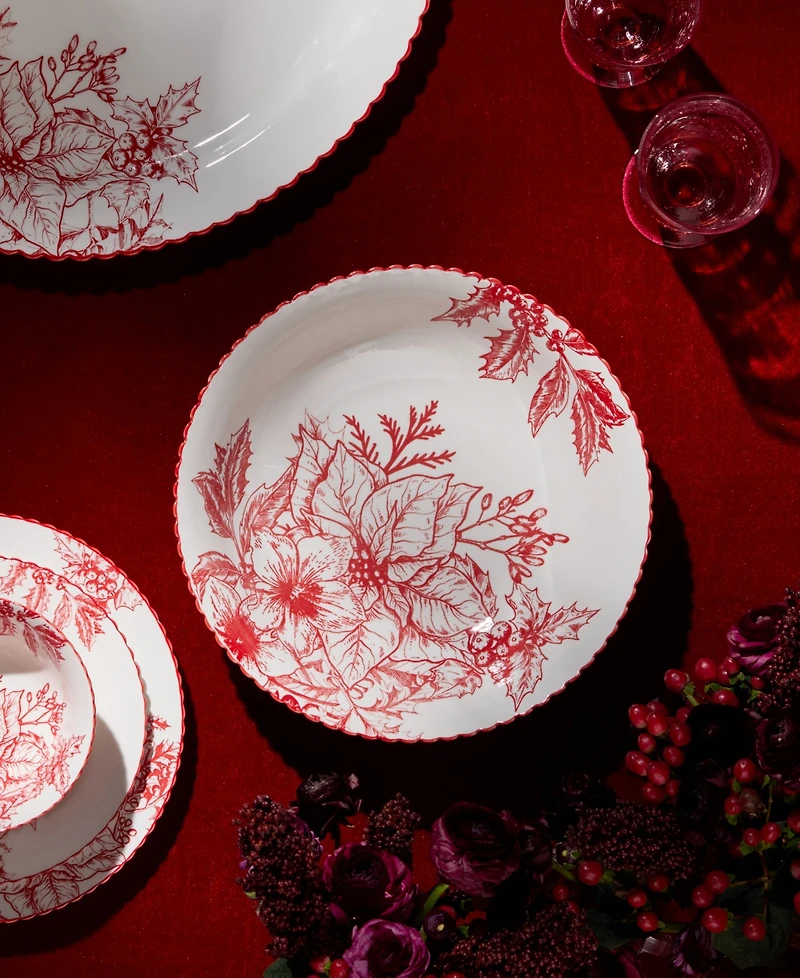 Certified International Crimson Noel Salad Plates, Set of 6