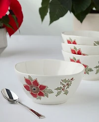 Certified International Festive Blooms Ice Cream Bowls, Set of 4