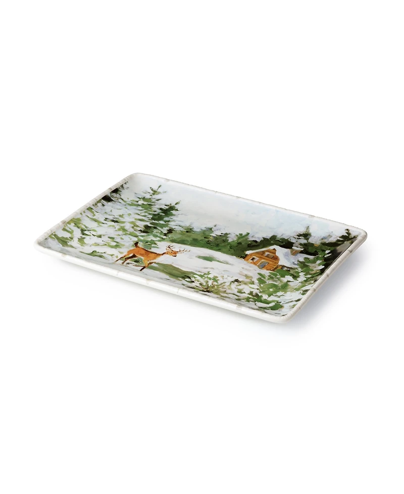 Certified International Winter Cabin Rectangular Platter