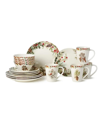 Certified International Woodland 16-Piece Dinnerware Set, Service For 4