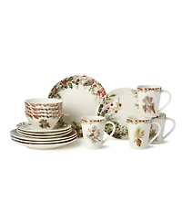 Certified International Woodland 16-Piece Dinnerware Set, Service For 4