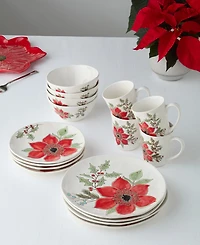 Certified International Festive Blooms 16-Piece Dinnerware Set, Service For 4