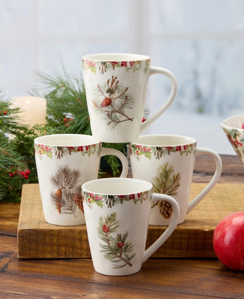 Certified International Woodland Mugs, Set of 4
