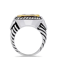 Macy's Square Trillion Cubic Zirconia and Oxidized Accents Statement Ring