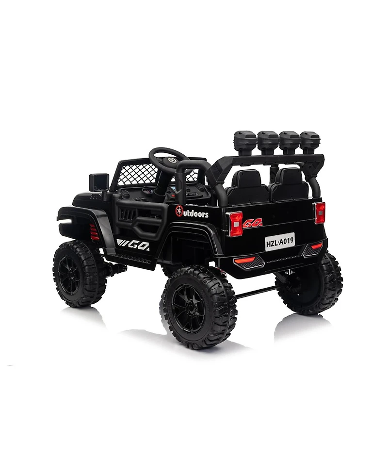 Yobtop 24V 7Ah 2-Seater Remote-Control 4WD Ride-On Jeep, Ages 3+