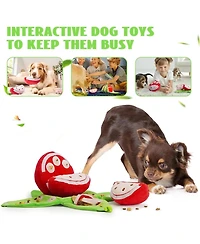 Nocciola 4 in 1 Watermelon Dog Enrichment Toy, 3 Squeaky Slices with Rind Snuffle Mat, Hide and Seek Treat Puzzle Toy for All Breeds