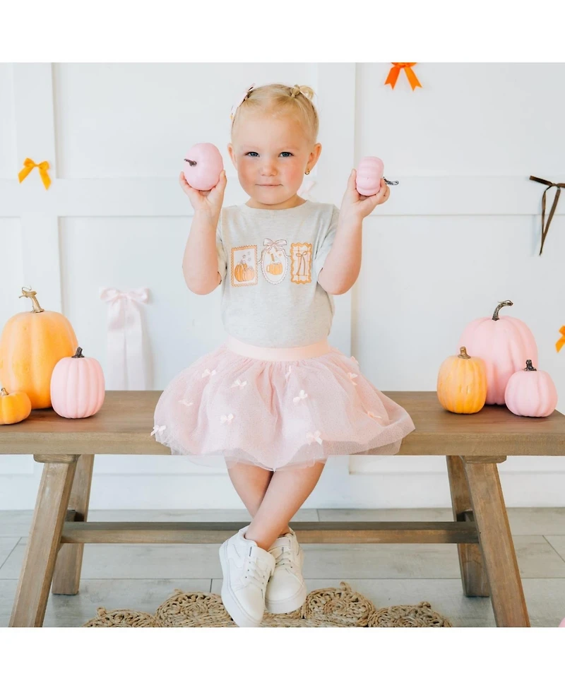 Sweet Wink Big Girls Pumpkin Cameo Short Sleeve T-Shirt