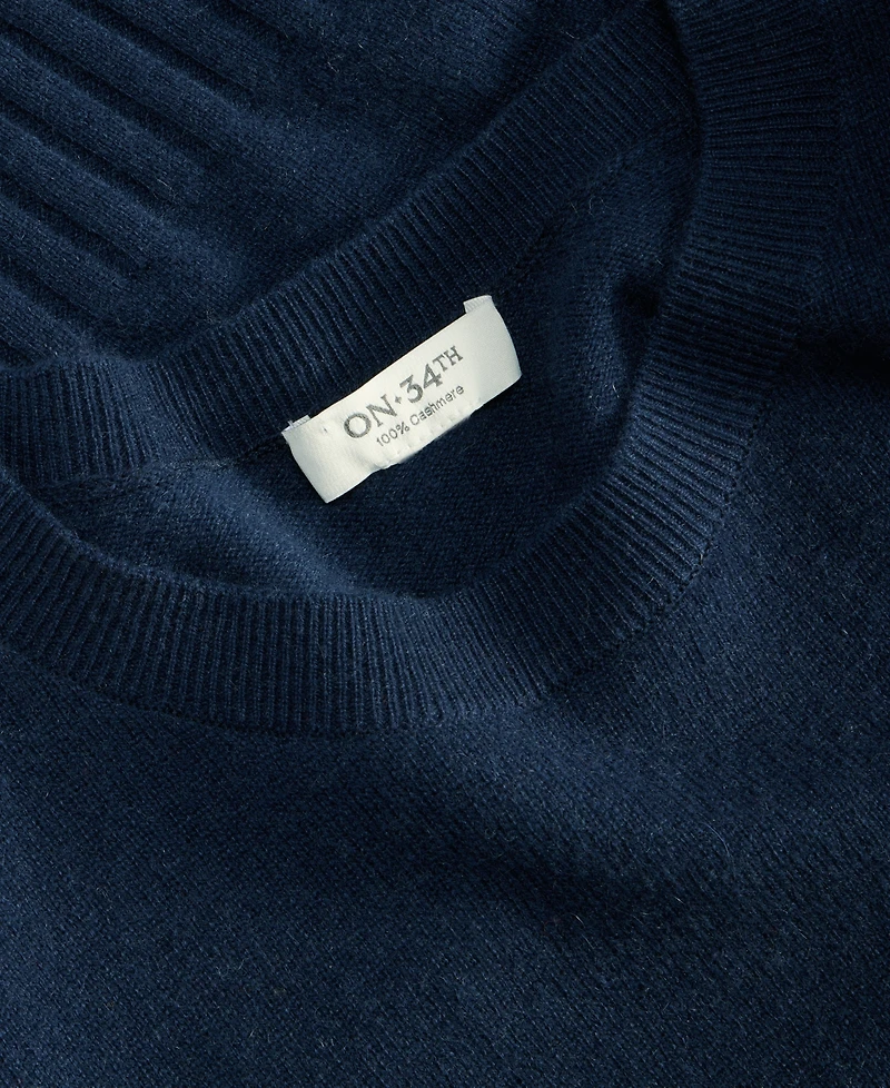 On 34th Women's Cashmere Crewneck Shrunken Pullover Sweater, Macy's Exclusive