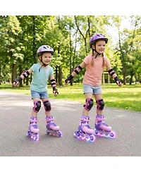 Hongge Light-Up Adjustable Inline Skates, Sizes 13.5C-3, Ages 5-7