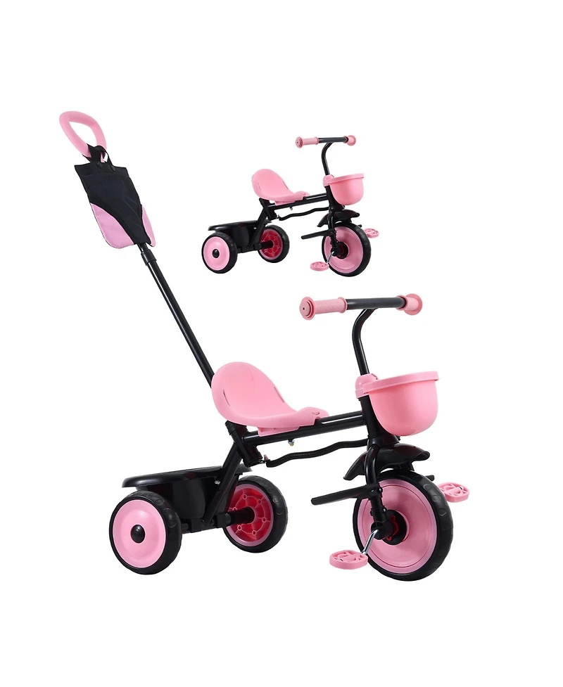 Hongge Toddler Tricycle and Stroller Combo with Parent Push Handle and Adjustable Seat Ages 18 Months to 5 Years