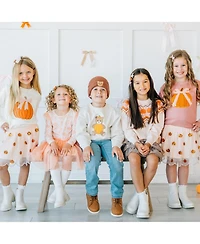 Sweet Wink Little and Big Girls Pumpkin Tulle Bow Headband