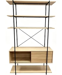 gaomon 5-Tier Industrial Bookshelf with Cabinet