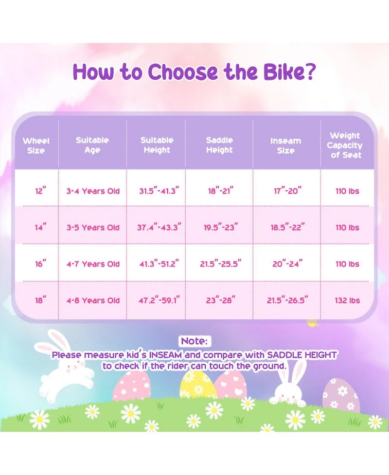 Hongge Adjustable 18-Inch Girls Bike with Front Storage Bag