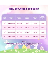 Hongge Adjustable 18-Inch Girls Bike with Front Storage Bag