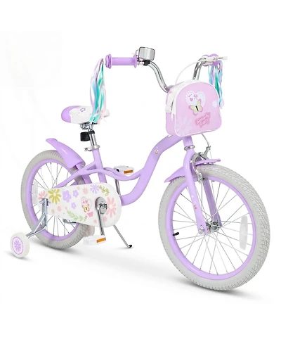 Hongge Adjustable 18-Inch Girls Bike with Front Storage Bag
