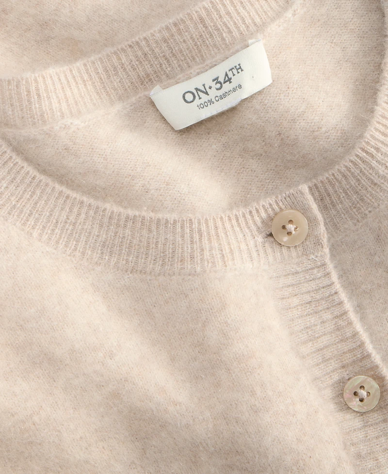On 34th Women's Cropped Brushed Cashmere Shrunken Cardigan, Macy's Exclusive