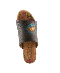 L'Artiste Women's Niceneasy Slide with Hand-Painted Design