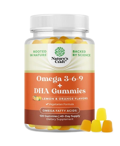 Omega 3 Gummies for Adults - Omega 3 6 9 Dha Gummies for Brain, Bone, Heart Health & Joint Support - Burpless Supplement for Men & Women