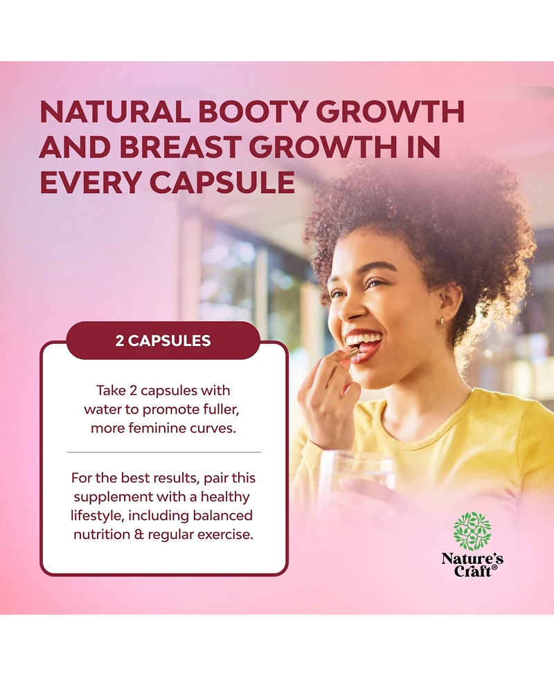 Nature's Craft G-Curve Botanical Support Capsules - Epimedium Extract, Muira Puama & Maca Root - Advanced Herbal Formula for Women - Easy to Swallow