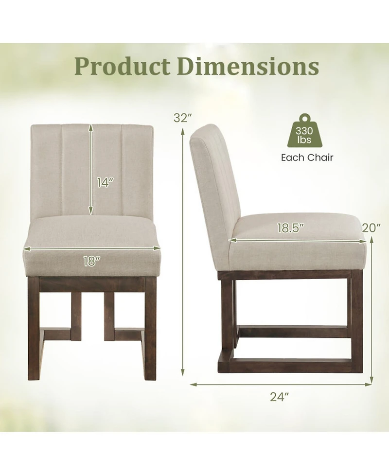 Sugift Farmhouse Dining Chairs Set of 4 with 5.5-Inch Thickened Padded Seat