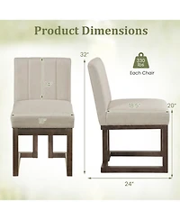 Sugift Farmhouse Dining Chairs Set of 4 with 5.5-Inch Thickened Padded Seat