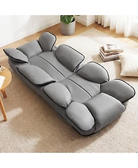 Sugift 360-Degree Swivel Floor Gaming Chair with 6-Position Adjustable Backrest