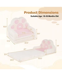 Sugift 2-in-1 Convertible Kids Sofa and Lounger with Removable Washable Cover