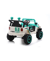 Yobtop 12V Kids Ride On Car - Remote Control Electric Toy, Spring Suspension, Led Lights and Music, Rechargeable Vehicle Gift