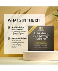 M3 Naturals Anti-Cellulite Oil and Lymphatic Drainage Massage Roller Kit, Fascia Blaster for Body Contouring, 8 fl Ounce