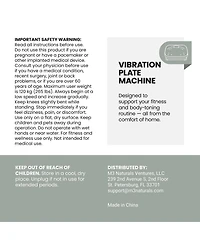 M3 Vibration Plate Exercise Machine with Resistance Bands, Remote and Bluetooth Speaker for Home Fitness and Lymphatic Drainage