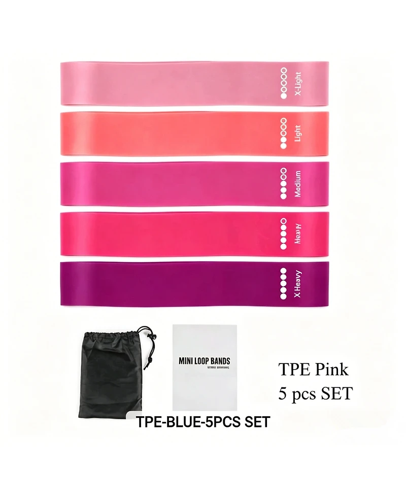 Sevorley 5-Piece Loop Resistance Bands Set with Carry Bag, Tpe Exercise Bands in 5 Levels for Yoga, Strength Training, Fitness and Rehab