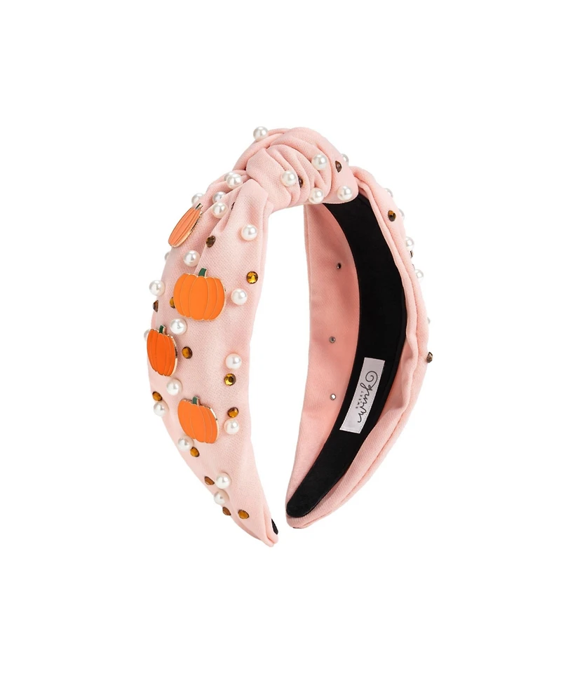 Sweet Wink Little and Big Girls Pumpkin Pearl Gemstone Headband