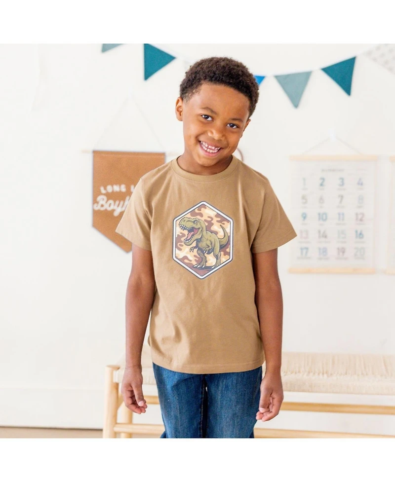 Sweet Wink Little Boys Camo Rawr Short Sleeve T-Shirt