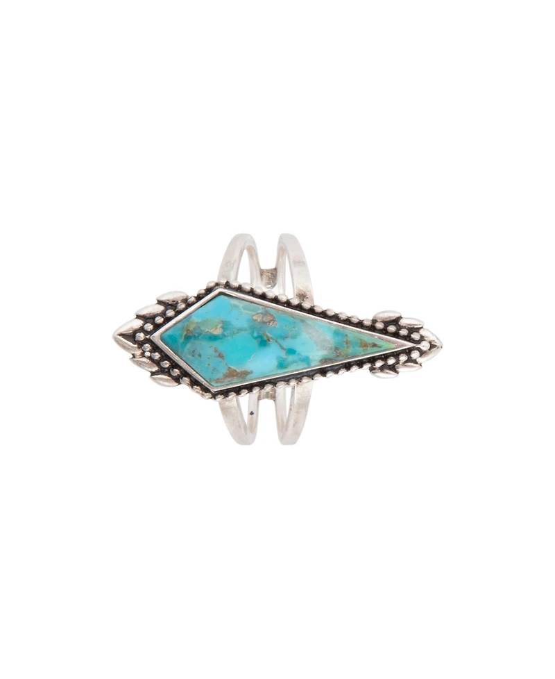 Barse Anemone Blue Turquoise and Silver Statement Ring
