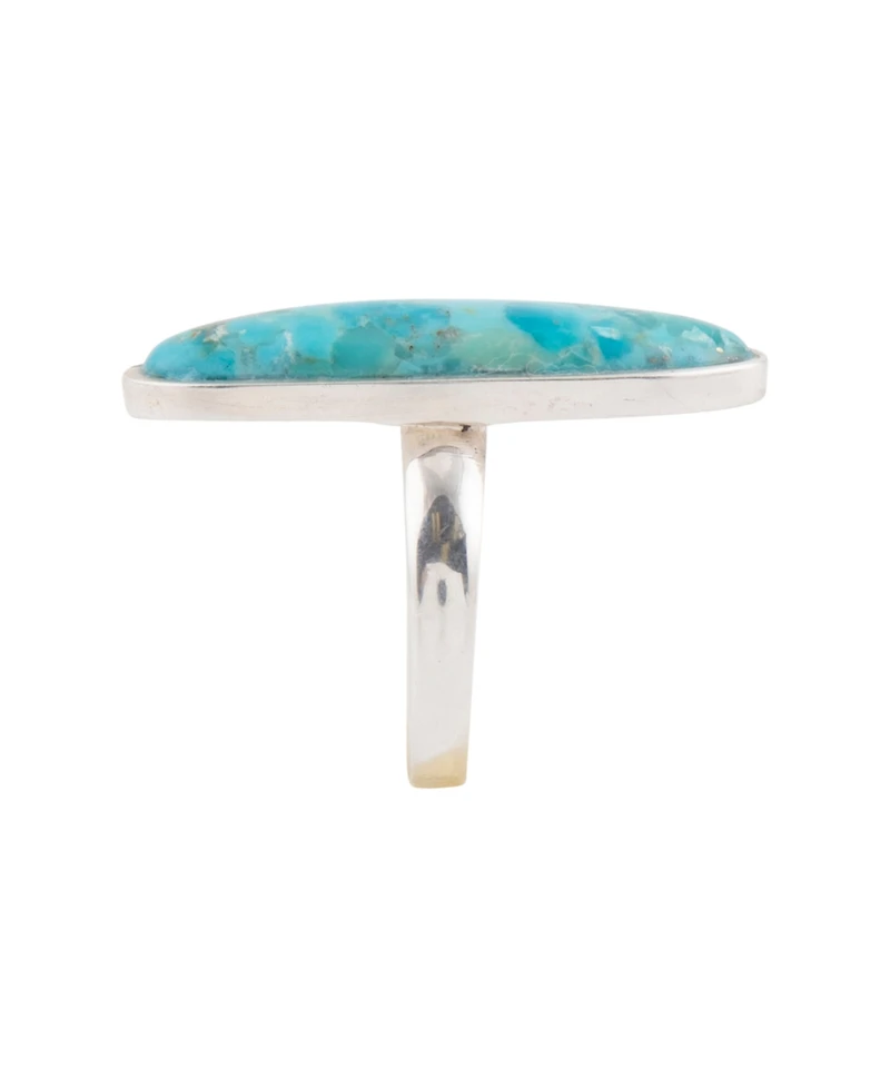 Barse Pueblo Blue Turquoise and Silver Oval Ring