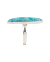 Barse Pueblo Blue Turquoise and Silver Oval Ring