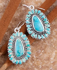 Barse Sedona Blue Turquoise Silver Drop Earrings