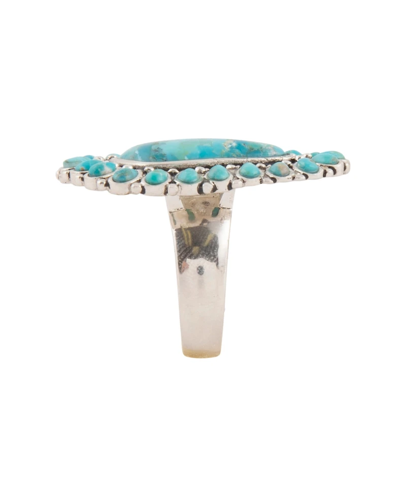 Barse Sedona Blue Turquoise and Silver Statement Ring
