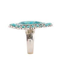 Barse Sedona Blue Turquoise and Silver Statement Ring