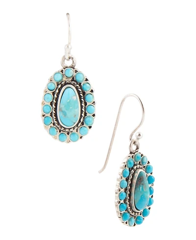 Barse Little Sedona Blue Turquoise and Silver Drop Earrings