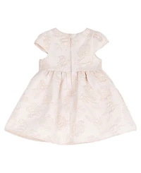 Rare Editions Baby Girls' Brocade Cap Sleeve Bodice with Beaded Pearl Trim
