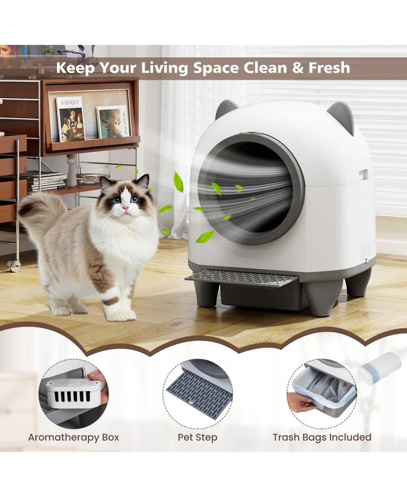 Self-Cleaning Litter Box for Multi-Cat and Senior Cats Home